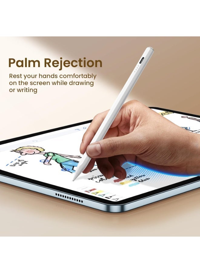 بواي قلم شاشة لجهاز iPad مع وظيفة رفض راحة اليد، قلم نشط متوافق (2018-2025) Apple iPad Pro 11/12.9 بوصة، iPad 10/9/8/7/6th، iPad Air 5/4/3 الجيل، iPad Mini 6/ الجيل الخامس - Image 4